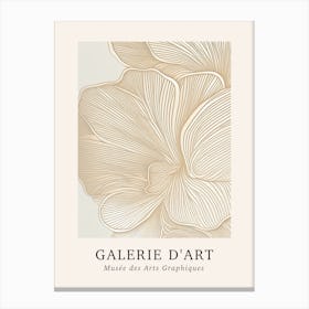 Galerie D'Art Abstract Abstract Beige Floral 4 Canvas Print