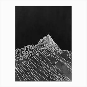 Ben Vane Mountain Line Drawing 2 Canvas Print