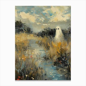 Abstract Halloween Cute Ghosts Canvas Print