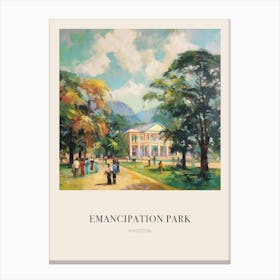 Emancipation Park Kingston Jamaica Vintage Cezanne Inspired Poster Canvas Print