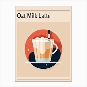 Oat Milk Latte Midcentury Modern Poster Canvas Print