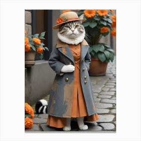 Victorian Cat 5 Canvas Print