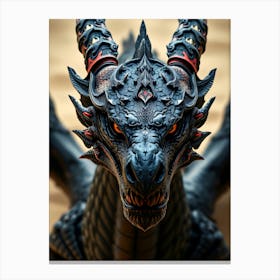 Black Dragon Close-Up Canvas Print