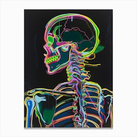 Neon Skeleton Canvas Print