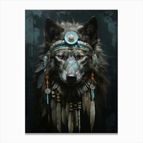 Himalayan Wolf Native American 4 Canvas Print