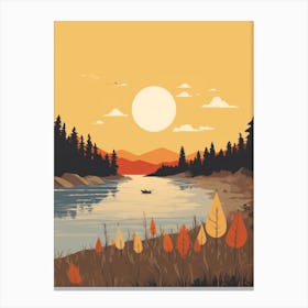 Autumn , Fall, Landscape, Inspired By National Park in the USA, Lake, Great Lakes, Boho, Beach, Minimalist Canvas Print, Travel Poster, Autumn Decor, Fall Decor 14 Canvas Print