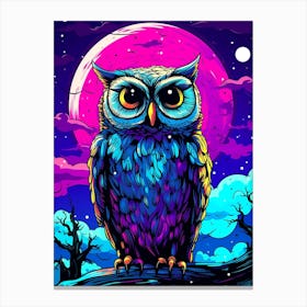 Owl In The Night Sky 1 Canvas Print