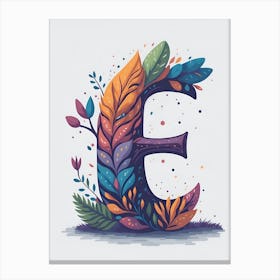 Colorful Letter E Illustration 74 Canvas Print