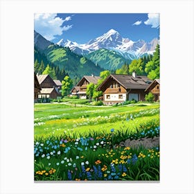 Village In The Mountains 15 Canvas Print