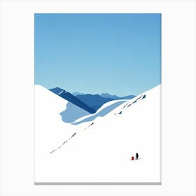 El TSkiing Poster Art er, Andorra Minimal Skiing Poster Canvas Print