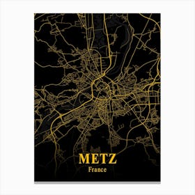 Metz Gold City Map 1 Canvas Print