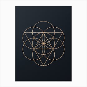 Abstract Geometric Gold Glyph on Dark Teal n.0234 Canvas Print