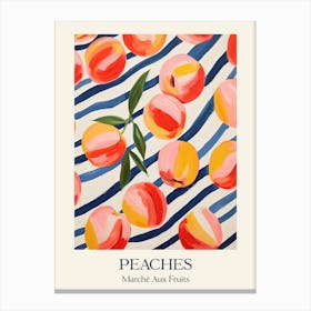 Marche Aux Fruits Peaches Fruit Summer Illustration 3 Canvas Print
