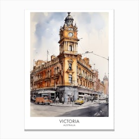Victoria 2 Watercolour Travel Poster Canvas Print