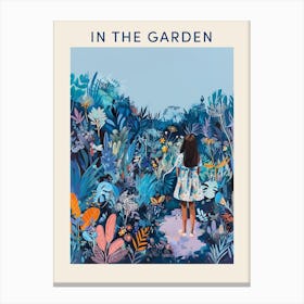 In The Garden Poster Blue 1 Canvas Print