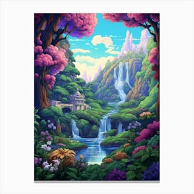 Fantasy Landscape Pixel Art 3 Canvas Print