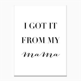 I Got It From My Mama Canvas Print