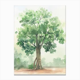 Banyan Tree Atmospheric Watercolour Painting 8 Canvas Print