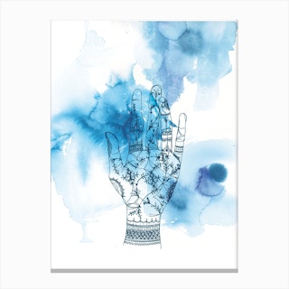 Blue Wash Hand Canvas Print