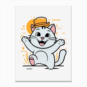 Cat In Hat Canvas Print