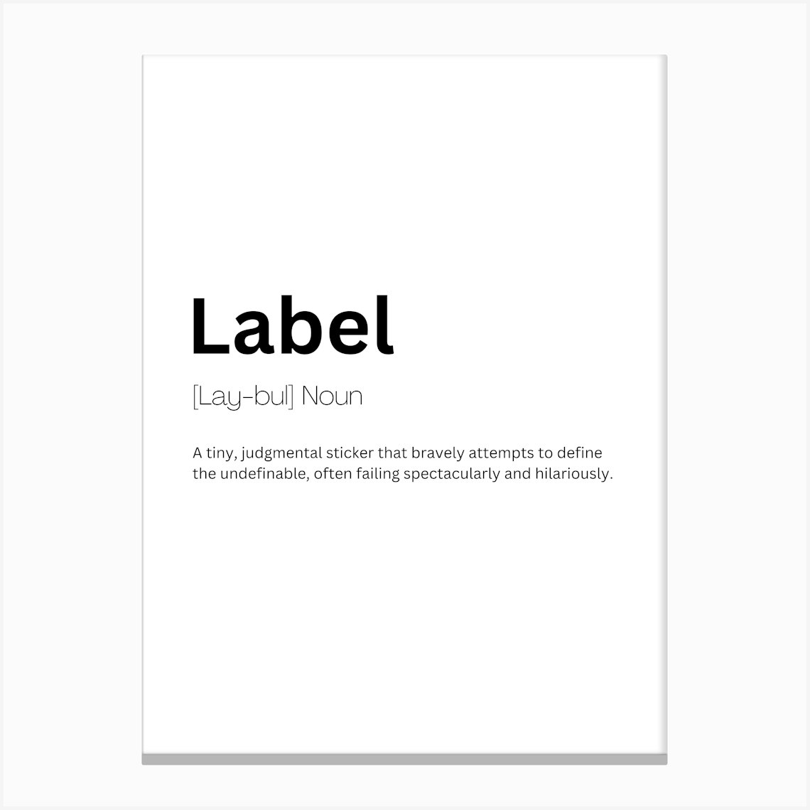 Label Definition Meaning Canvas Print by Kaigozen