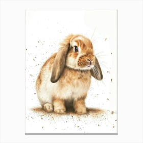 English Lop Rabbit Nursery Illustration 3 Canvas Print