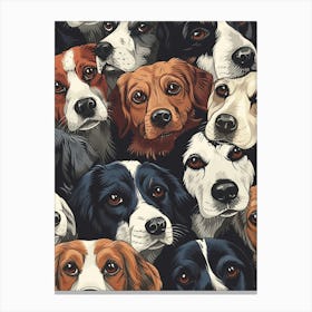 Perfectly Repeatable Artwork With Cute Dog Faces 40 Canvas Print