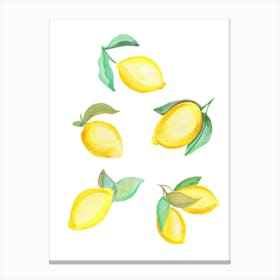 Watercolor Lemons Canvas Print