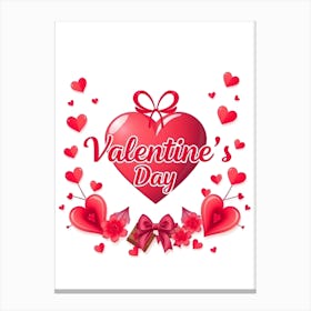 Valentine'S Day - Soft Hearts Canvas Print