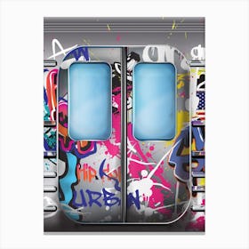 Subway Car With Graffiti Canvas Print