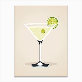 Mid Century Modern Margarita Floral Infusion Cocktail 1 Canvas Print
