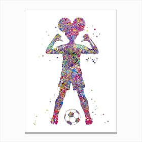 Little Girl Soccer Player 6 Canvas Print