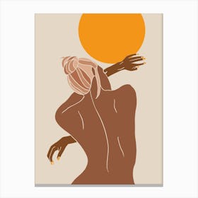 Girl With Bun 2 Backview Tan Blonde Canvas Print