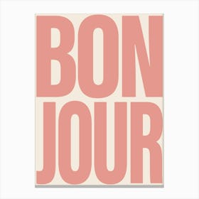 Bonjour - Pink Canvas Print