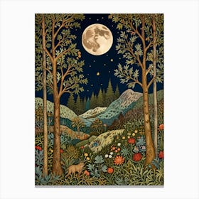 William Morris Moonlight In The Woods 2 Canvas Print