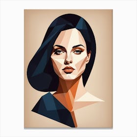 Minimalism Geometric Woman Portrait Pop Art (30) Canvas Print