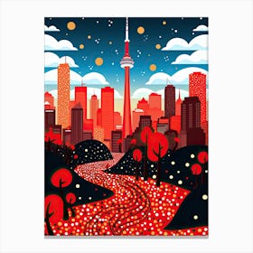 Toronto, Illustration In The Style Of Pop Art 2 Canvas Print