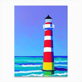 Lighthouse Waterscape Colourful Pop Art 2 Canvas Print