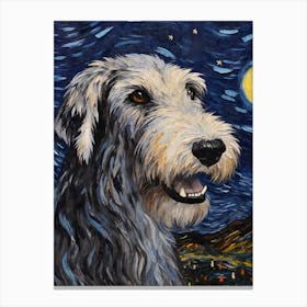 Irish Wolfhound Starry Night Dog Portrait Canvas Print