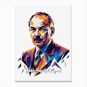 John Maynard Keynes 02 Portrait WPAP Pop Art Canvas Print