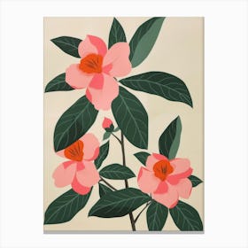 Pink Camellias Canvas Print