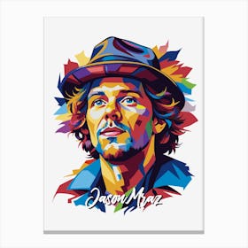 Jason Mraz 02 Portrait Music Icon Style WPAP Pop Art Canvas Print