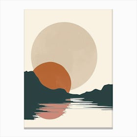 Sunset Over Water, Simplicity Canvas Print