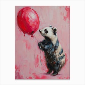 Cute Badger 2 With Balloon Canvas Print