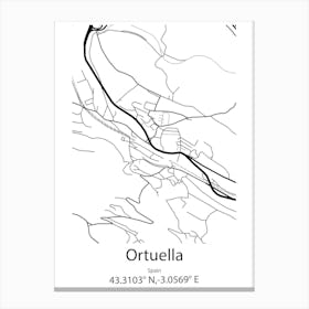 Ortuella,Spain Minimalist Map Canvas Print