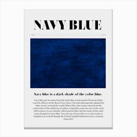 Navy Blue Canvas Print