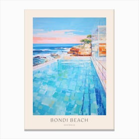 Bondi Australia 1 Midcentury Modern Pool Poster Canvas Print