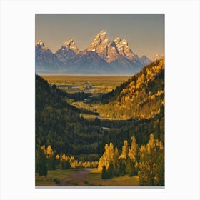 Grand Teton National Park 2 United States Of America Vintage Poster Canvas Print