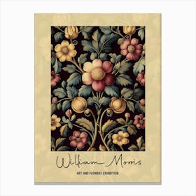 William Morris Artprint, Beautiful Flowers Pattern, Modern Colores, Typograie Style, Pia Canvas Print