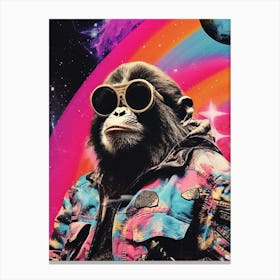 Thinker Monkey In Space Collage 2 Canvas Print